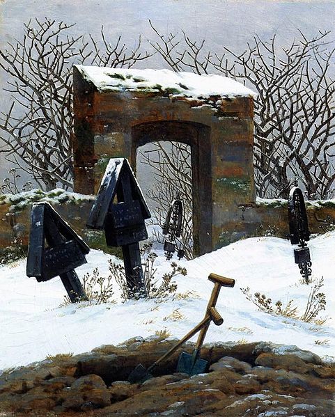 Caspar David Friedrich (1774–1840) - Graveyard Under Snow