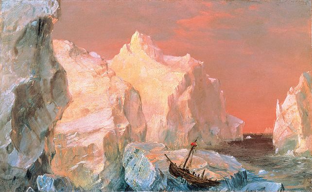 Frederic Edwin Church (1826-1900) - Icebergs And Wreck In Sunset