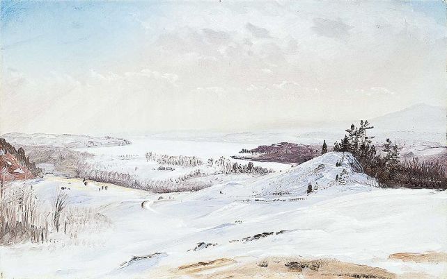 Frederic Edwin Church (1826-1900)- View From Olana In The Snow